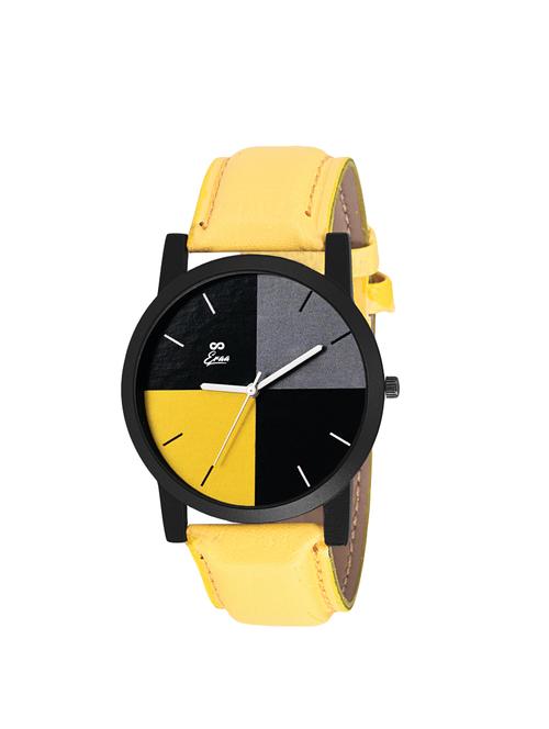 Eraa Yellow Classy Analog Wrist Watch For Men - 14839038 - Very Small Image - 1