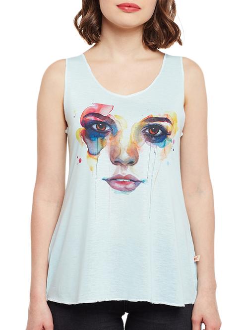 blue printed tank top - 14842666 - Very Small Image - 1