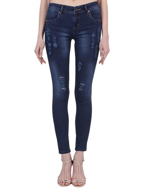 dark blue denim stone wash jeans - 14873405 - Very Small Image - 1