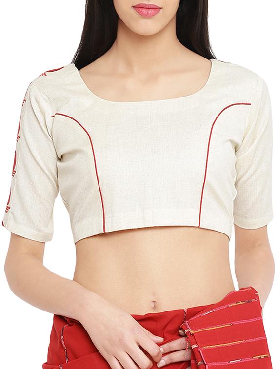 white solid short sleeve blouse