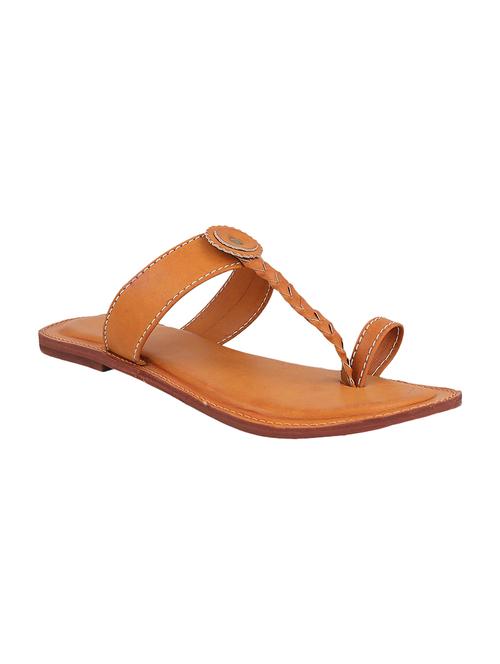 brown one toe  kolhapuri - 14894169 - Very Small Image - 1