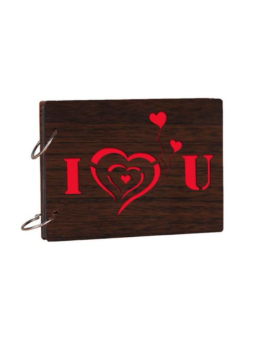 wooden "i love you" brown photo album - 14941687 - Very Small Image - 1
