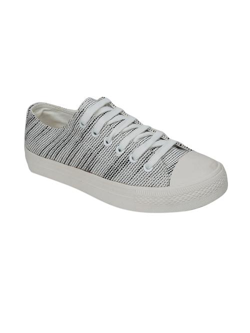 white canvas laceup sneakers - 14948113 - Very Small Image - 1