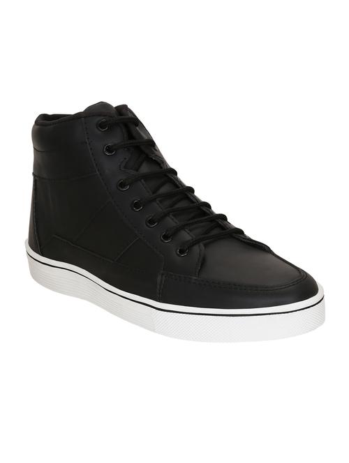 black leatherette lace up sneaker - 14948469 - Very Small Image - 1