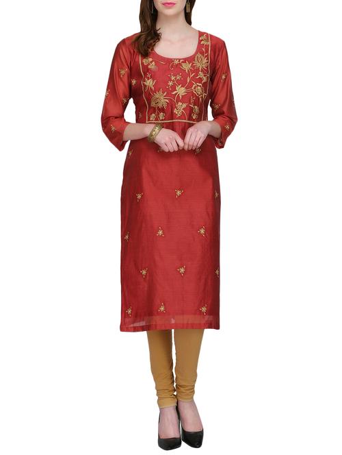 kaanchie nanggia chanderi embroidered kurta - 14952597 - Very Small Image - 1