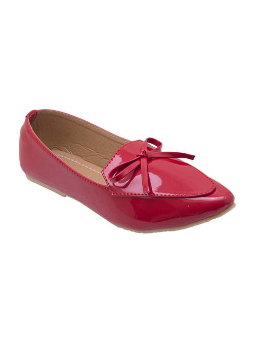 red leatherette slip on ballerina - 14990922 - Very Small Image - 1
