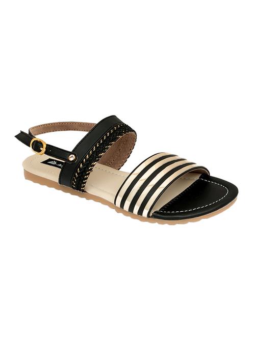 black faux leather back strap sandals - 14992739 - Very Small Image - 1
