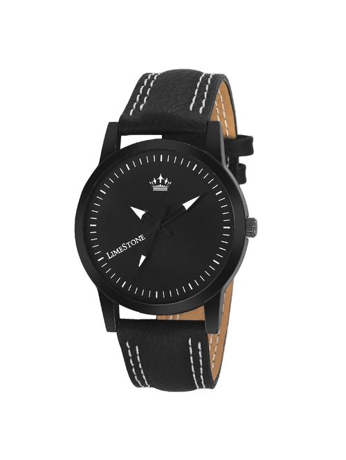 limestone signature series slim analogue black dial boys and mens watch - ls2649 - 14996460 - Very Small Image - 1