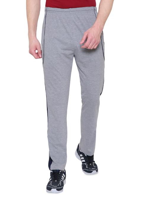 grey cotton  full length track pant - 14999899 - Very Small Image - 1