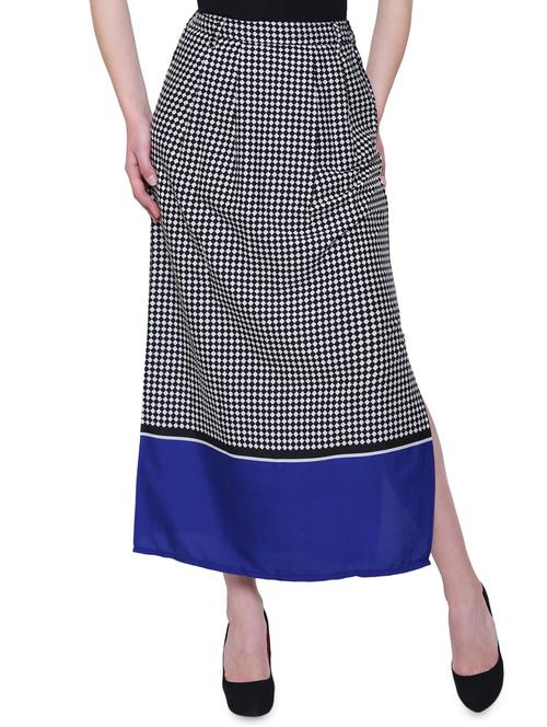 black crepe checkered maxi skirt - 15005186 - Very Small Image - 1