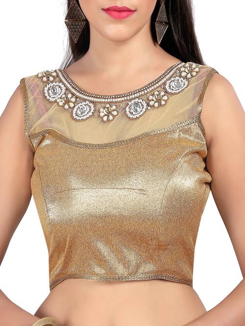 gold embellished solid blouse - 15006916 - Very Small Image - 1