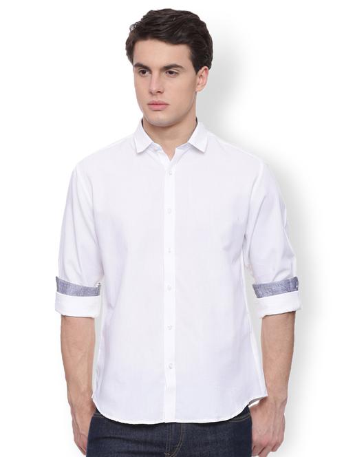 white cotton blend casual shirt - 15007193 - Very Small Image - 1