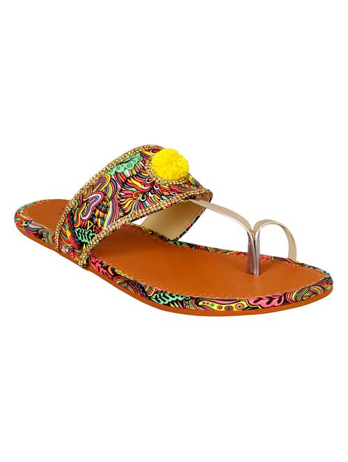 brown one toe kolhapuri - 15016423 - Very Small Image - 1
