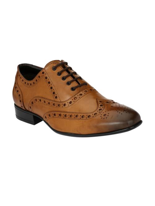 tan leatherette lace-up brouge - 15020392 - Very Small Image - 1