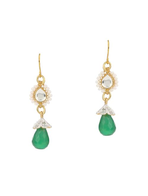 gold metal drop earrings - 15031239 - Very Small Image - 1