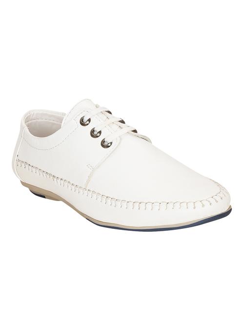 white leatherette lace-up derby - 15036854 - Very Small Image - 1