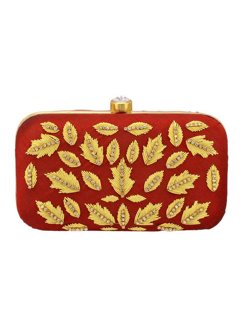 maroon polyester box clutch - 15037480 - Very Small Image - 1