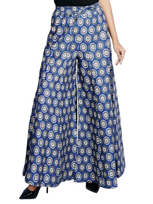 blue printed cotton palazzo - 15048756 - Very Small Image - 1