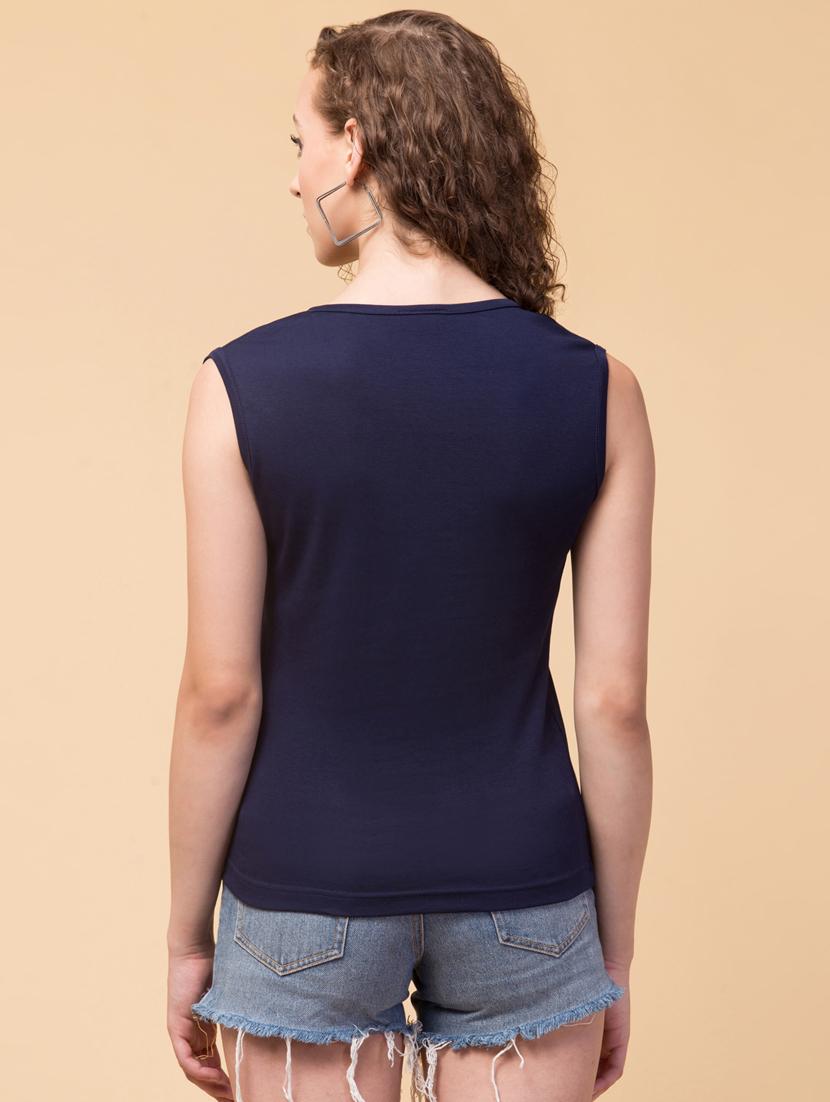 women's straight notch neck top - 15051943 - Standard Image - 2
