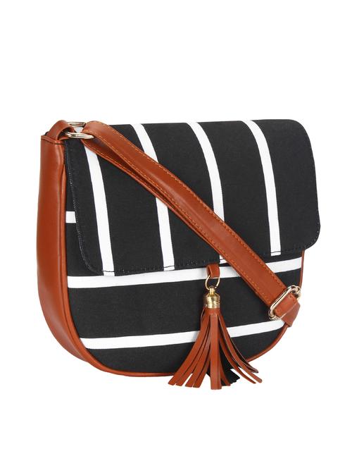 black striped regular sling bag - 15058333 - Very Small Image - 1