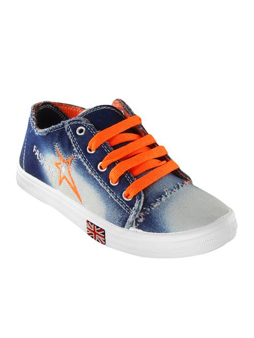 blue denim laceup sneakers - 15058366 - Very Small Image - 1