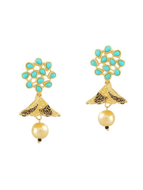 multi colored brass jhumka earring - 15070281 - Very Small Image - 1