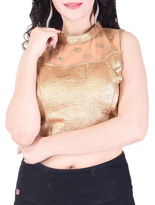gold silk embroidered blouse - 15073989 - Very Small Image - 1