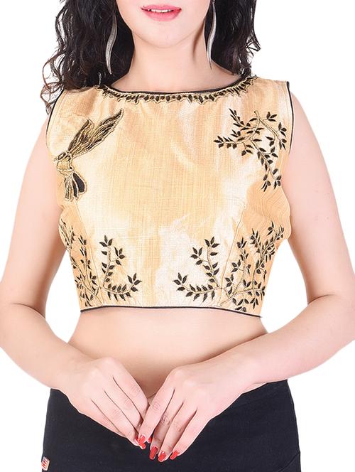 gold silk embroidered blouse - 15073995 - Very Small Image - 1