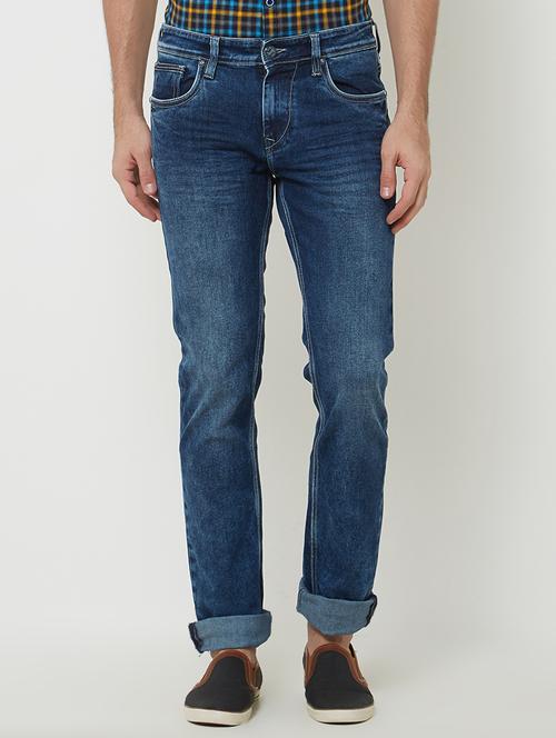 blue cotton washed jeans - 15084237 - Very Small Image - 1