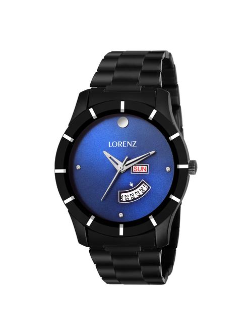 lorenz matte finish day & date functioning blue dial men's watch for men - 15091635 - Very Small Image - 1
