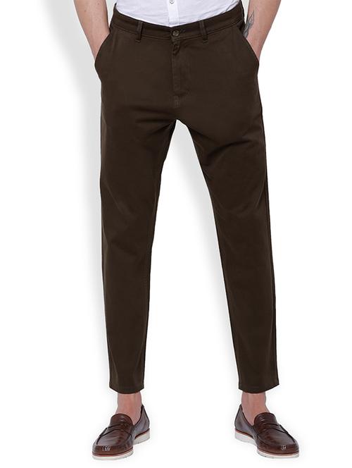 Brown Cotton Blend Chinos - 15101400 - Very Small Image - 1
