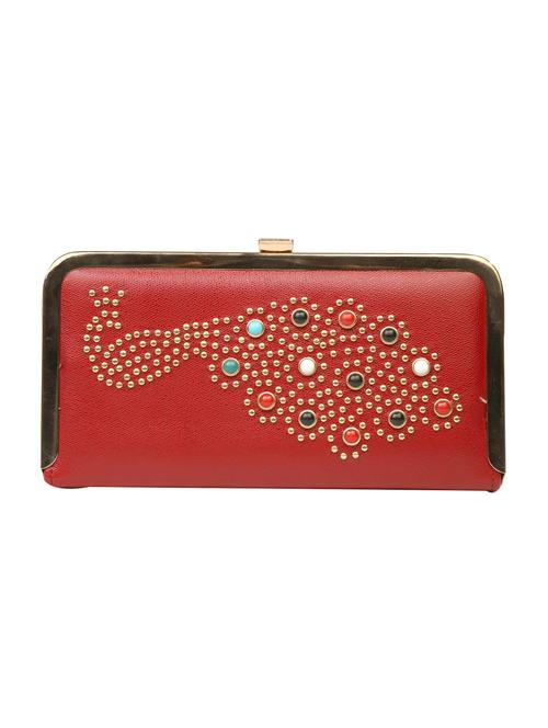 red leatherette  box clutch - 15107234 - Very Small Image - 1