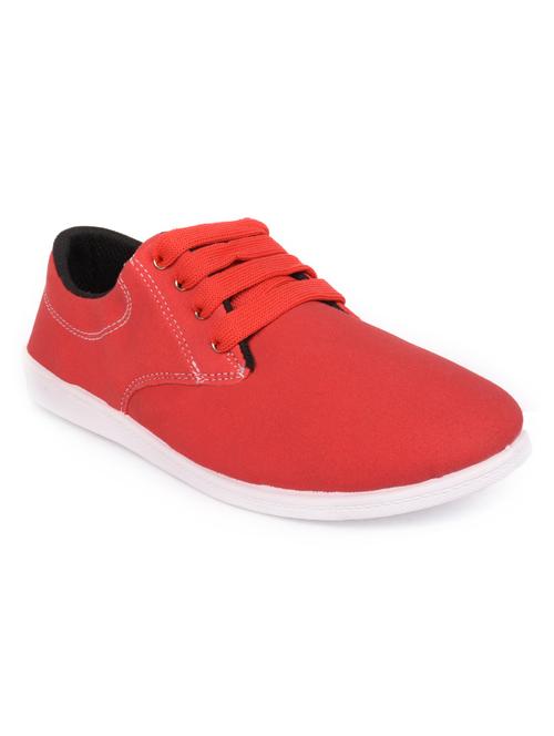 red canvas laceup sneakers - 15113743 - Very Small Image - 1