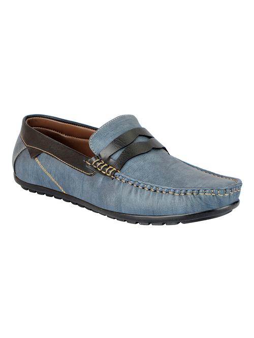 blue leatherette slip on loafer - 15125825 - Very Small Image - 1