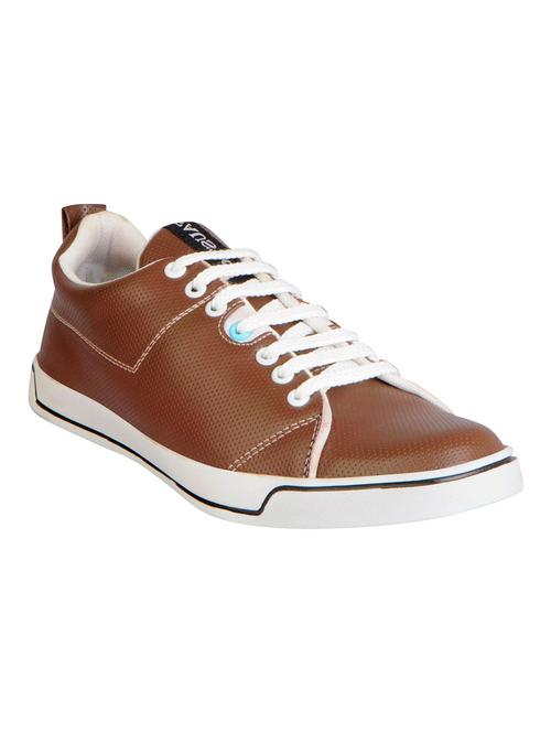 brown leatherette lace up sneaker - 15125866 - Very Small Image - 1