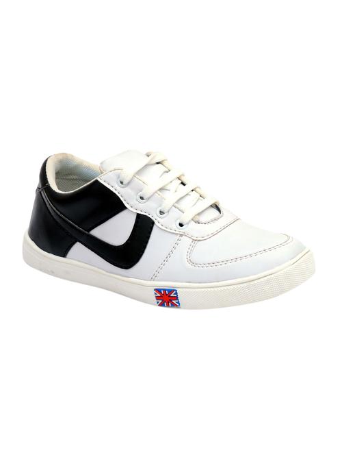 white leatherette lace up sneaker - 15134965 - Very Small Image - 1