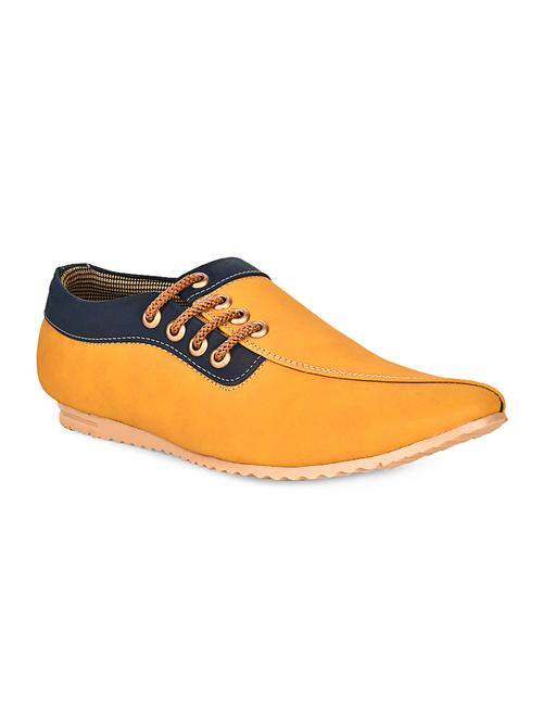 yellow leatherette lace up shoes - 15139041 - Very Small Image - 1
