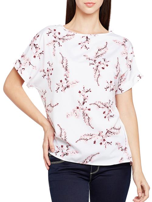 boat neck floral top - 15141776 - Very Small Image - 1