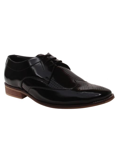 black leatherette formal derby - 15146886 - Very Small Image - 1