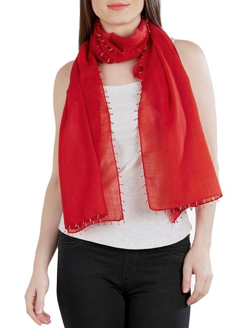 red cotton scarf - 15153205 - Standard Image - 0