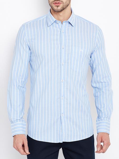 blue cotton casual shirt - 15168946 - Very Small Image - 1