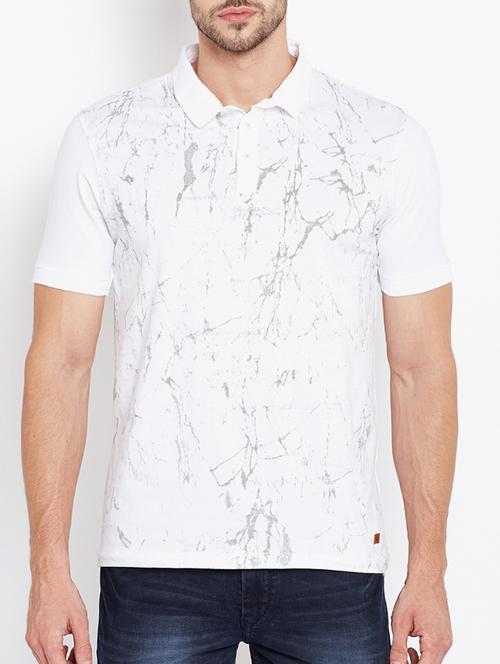 white cotton front print t-shirt - 15169206 - Very Small Image - 1