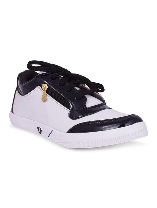 white leatherette lace up sneaker - 15181544 - Very Small Image - 1