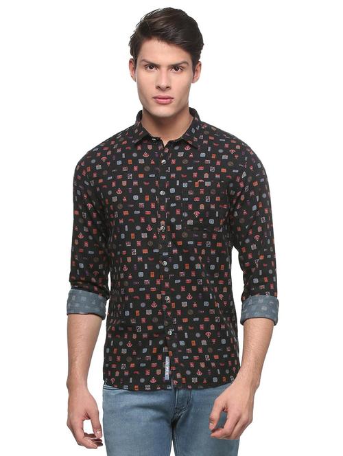 black cotton casual shirt - 15185414 - Very Small Image - 1