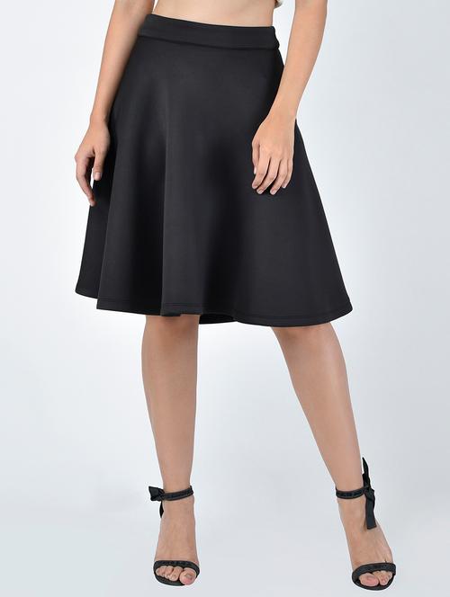 black solid skater skirt - 15189212 - Very Small Image - 1