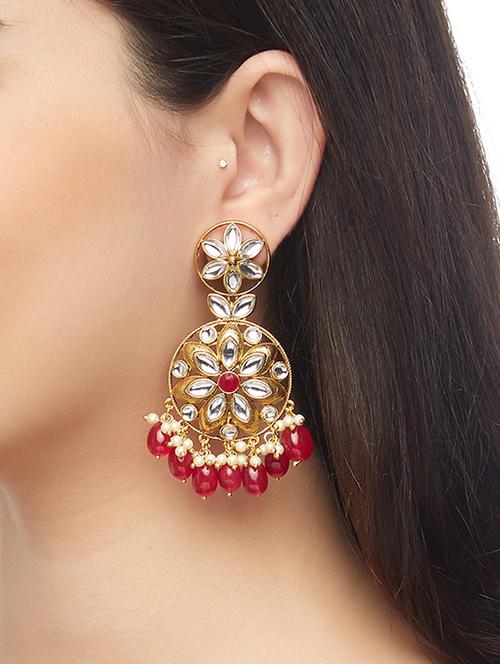 kundan earrings - 15195155 - Very Small Image - 1