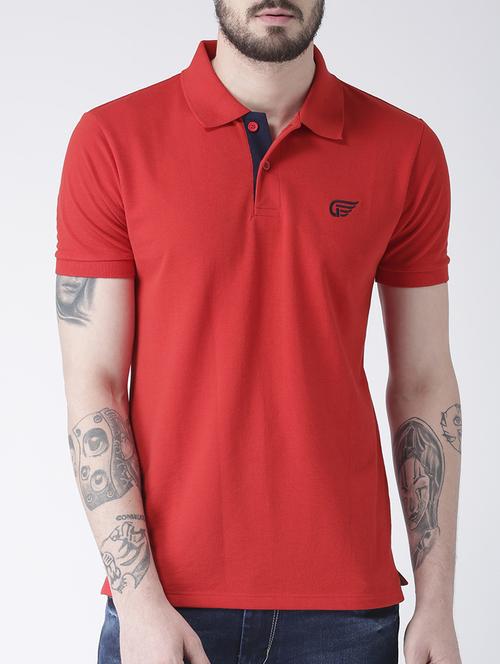 red solid polo t-shirt - 15213919 - Very Small Image - 1