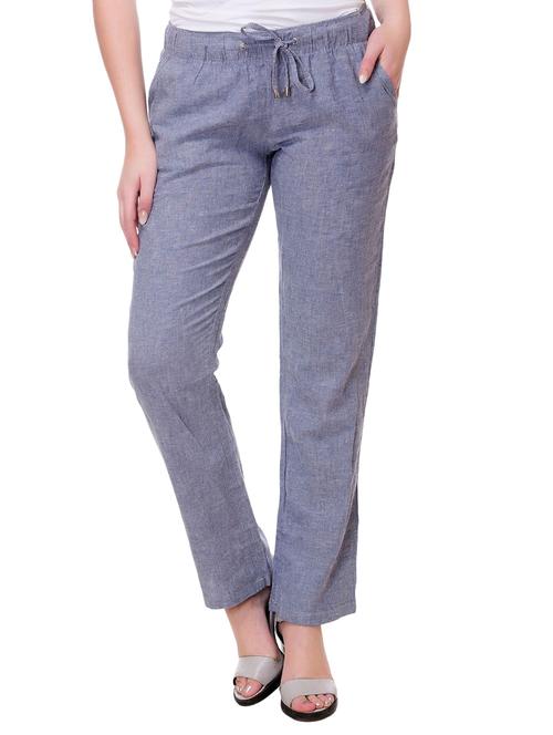 solid blue linen trouser - 15219540 - Very Small Image - 1