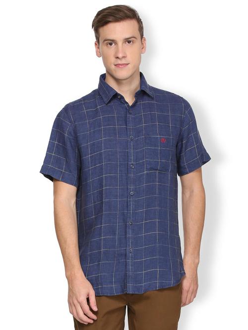 Blue Linen Casual Shirt - 15223060 - Very Small Image - 1