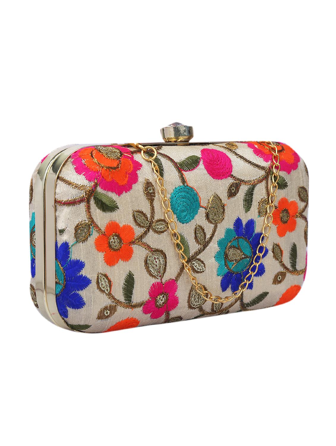 multi colored metal box clutch - 15226852 - Standard Image - 3